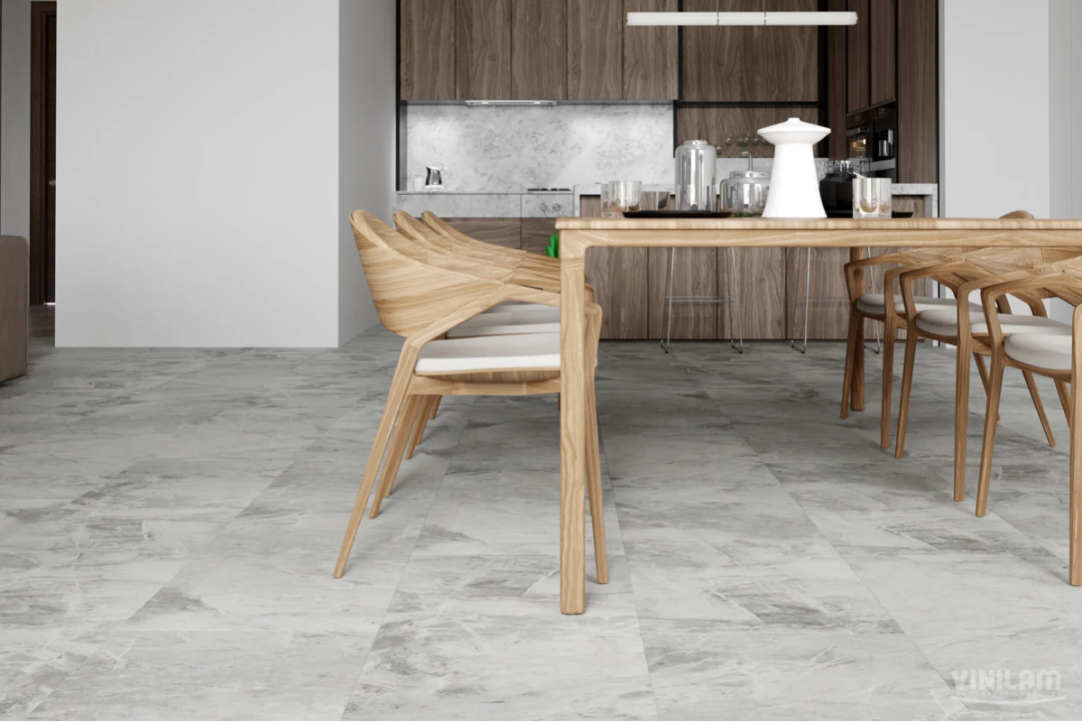 Кварцвиниловая плитка Vinilam клеевая Ceramo Stone Glue Адриатический Серый 91901 950×475×2,5